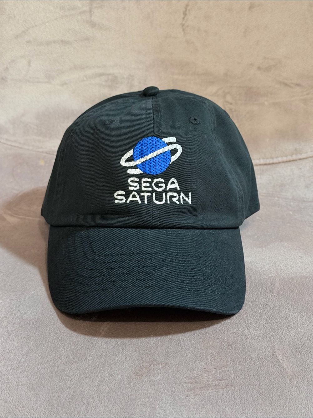 SEGA SATURN Black Baseball Cap with Blue Planet Logo